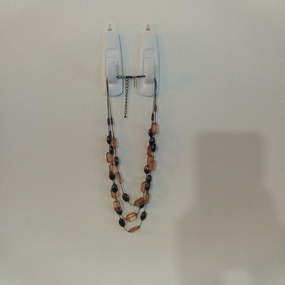 New York & Company Amber and Gunmetal Tone Beaded Necklace